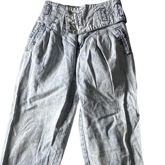 gianto Denim - Vintage Gitano womens jeans light acid washed sz 5/6 cotton Retro Rave costume